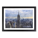 Big Box Art The Empire State Building Vol.2 Painting Framed Wall Art Picture Print Ready to Hang, Black A2 (62 x 45 cm)