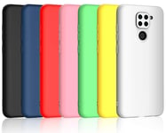 ivoler 7 Pack Slim Fit Case for Xiaomi Redmi Note 9 / Xiaomi Redmi Note 9 NFC, Thin Soft TPU Silicone Gel Phone Case Cover with Matte Finish Coating Grip (Black, Blue, Green, Pink, Red, Yelow, White)