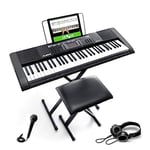 Alesis Melody 61 Key Keyboard Piano with Speakers, Stand, Stool, Headphones, Microphone, Sheet Music Stand, 300 Sounds and Music Lessons