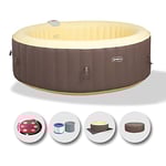 EASE.ZONE Spa hydromassage Gonflable Chauffant 4-6 Personnes, Marron