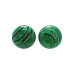 Cabochon, konstgjord malakit, 20mm rund, 1st grön