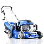 Hyundai 17"/42cm 139cc Electric-Start Self-Propelled Petrol Lawnmower with 3 Year Warranty, Blue