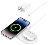 Belkin 2-in-1 Qi2 15W Magnetic Wireless Charging Pad - White