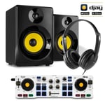 Beginner DJ Kit with Hercules DJ MIX Controller, SMN30B Monitors and Headphones