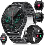 Montre Connectée Homme Avec Appel Bluetooth Assistant Vocal, 1.39"" Montre Connectée Sport Avec 100+ Modes Sportifs, 3 Bracelets, 360amh, Spo2, Calorie, Etanche Smartwatch