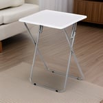 NEW Small Folding White TV Table Side Fold Computer Desk Table Dinner Tea Coffee