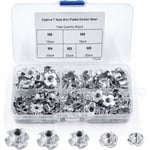 90pcs Ecrou en t 4 Griffes, Ecrous en t en Acier au Carbone, M3/M4/M5/M6/M8, Travail du Bois Meuble, Écrou Inserts en Acier au Carbone t