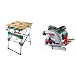 Bosch Home and Garden Work Bench PWB 600 (4 blade clamps, cardboard box, max. load capacity: 200 kg) & Circular Saw PKS 55 (1200 W, saw blade, parallel guide, in carton packaging)