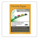 Chroma Paper - A4 Double Sided Matte/Matte Pro Inkjet Photo Paper 220gsm 50 Pack