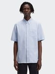 Fred Perry Men's Short-Sleeved Oxford Shirt in Light Smoke