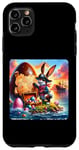 Coque pour iPhone 11 Pro Max Lapin pirate à la recherche d'un trésor. île lapin de Pâques