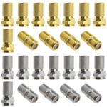 24pcs F Type Connector Coupler Splicing Kit Alloy Gold Plated for Joining Extending RG6 Coax Cable Connect Sky Sky HD Sky Q Freesat HD Virgin
