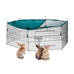 Relaxdays - Cage pour Lapin et Rongeur - avec Protection Contre Le Soleil - Diamètre : 110 cm - Vert