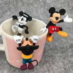 1 Set 3 Mickey Mouse Figures Cup Edge Figurines Cake Topper Ornament Toy 5-6cm