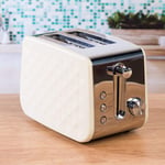 Salter 2-Slice Cream Toaster 850W Diamond Vintage Retro Style Auto-Centering New