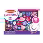 Melissa & Doug Perles en bois - cœurs,Fabrication de bijoux, colliers, bracelets, Loisirs creatifs pour enfants, Bracelets d'amitié pour filles et garçons, Cadeaux pour enfants de 4, 5, 6 ans