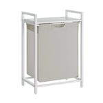 Tvättkorg med utdragbar korg - Vit/Beige