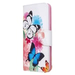 Samsung S20 FE Case Leather Flip Shockproof, Phone Case for Samsung Galaxy S20 Fan Edition with Magnetic Stand Card Holder Money Pouch Folio Silicone Bumper Protective Cover, Butterfly Flower
