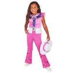 Rubies Déguisement Barbie Cowboy classique pour filles et garçons - Jumpsuit imprimé numériquement en rose avec chapeau - Officiel Barbie Mattel pour carnaval, Halloween, anniversaire, Noël