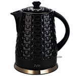 Zyle ZY18KWG Black & Gold Ceramic 1200 W 220-240V/50 Hz Electric Kettle 1.5 L