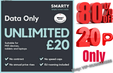 New Smarty SIM Card Unlimited data only deals NEW UK payg WIFI ROUTER PHONE MIFI