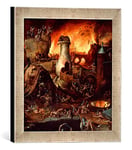 Kunst für Alle 'Encadré Image de Hieronymus Bosch l'enfer, d'art en qualité Cadre de Photos, Fait Main 30 x 30 cm, Argent Raya