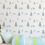 Woodland Deer Stag Home Decor Stencil. Nursery Woodland Wall Decorating Pattern. Also Paint on Walls Fabric and Furniture. Reusable Art Craft (L/See images/37X54CM)