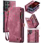 CaseMe Multi-slot Plånboksfodral Samsung Galaxy S24 Ultra Röd