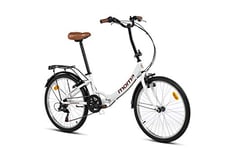 moma bikes, Vélo de Ville Pliant, Top Class 24" Blanc, Aluminium, 6V, Selle Comfort