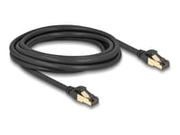 Delock - Nätverkskabel - Rj-45 (Hane) Till Rj-45 (Hane) - 3 M - 6 Mm - S/Ftp - Cat 6A/7 - Hakfri, Inomhus/Utomhus - Svart