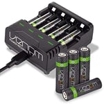 Venom Rechargeable Batteries Plus Charging Dock - Includes 4 x AA 2100mAh plus 4 x AAA 800mAh Rechargeable Batteries