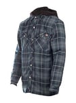 Dickies Mens Fleece Hood Flannel Shirt Jacket - Blue, Blue, Size L, Men