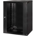 19" Väggskåp/serverskåp U15 540 x 450 x 725 mm Omonterat Svart