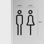 Toalett skylt skylt bh tvättstuga dörr vägg etikett dekal wc hol svart Black 2Pcs