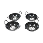Enamelled Deep Frying Pan With Handles Set of 4 Kitchen Cookware (Diam) 14cm