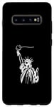 Coque pour Galaxy S10+ One Line Art Dessin Lady Liberty