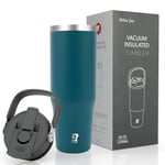 Riley Joy Gourde Isotherme 2.0 - Travel Mug Isotherme 1.2L - Gobelet avec Paille Poignée, Thermos Café pour Chaud ou Glacé en Acier Inoxydable sans BPA pour Voyage Camping