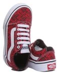 Vans Ward Otw Logo Printed Lace Up In Red White Size Junior Size UK 10 - 2