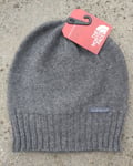 Womens THE NORTH FACE Wool / Cashmere Mid Grey Heather BEANIE Skull Hat TNF87