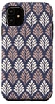 Coque pour iPhone 11 Purple Muted Lilac Leaf Foliage Feathers Art Deco Pattern