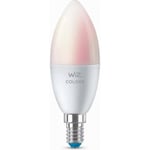 WiZ smartlampe, E14, RGBW - alle farver og nuancer af hvidt lys, Wi-Fi, 470 lm