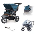 Out n About nipper double v5 in Highland Blue Newborn and Toddler starter bundle