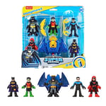 Imaginext DC Super Friends Multi-Coffret Famille Batman avec 5 Figurines Articulées Batman, Robin, Batgirl, Batwoman, Nightwing Et 7 Accessoires, Jouet Enfant, Dès 3 Ans, HML03