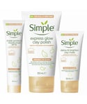 Simple Womens Bundle of Clay Mask, Face wash and Moist SPF30 - One Size