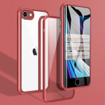 iPhone SE (2022 / 2020) / 8 / 7 Plastdeksel med Innebygd Skjermbeskytter - Rød