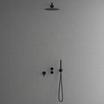 Primy Harmonized 3x badekararmatur med dusjsett, sort