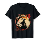 Samurai warrior aesthetic in Japanese retro ink art harajuku T-Shirt