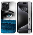 Housse En Silicone Compatible Avec L'IPhone 15 Pro Max (6.7) Design Oeil Dessins