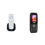VTech CS1500 Téléphone sans Fil DECT à Double Charge avec Blocage d'appel & Energizer - Mobile E13-2G - Téléphone Portable Double Sim - Noir - Mini SIM - Débloqué - Torche