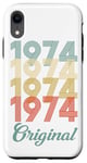 Coque pour iPhone XR Original 1974 Vintage Anniversaire 50 Ans Hommes Femmes